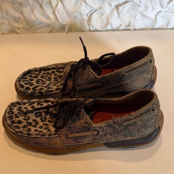 Twisted X Leopard Print Casual Moccasin - Brown and Black